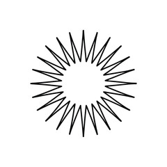 sun rays sunbeam line art illustration, vector icon