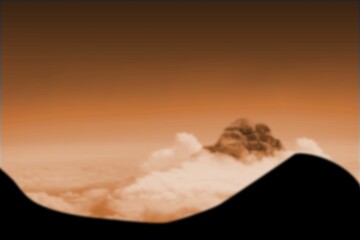 Scenic view of silhouette mountain