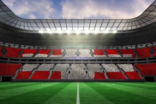 Stadium full of swiss football fans
