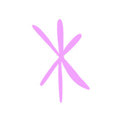 Pink abstract flower element shape