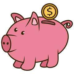 piggy bank saving money illustration