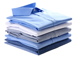 Stack of Neatly Folded Men’s Shirts in Mixed Colors and Textures