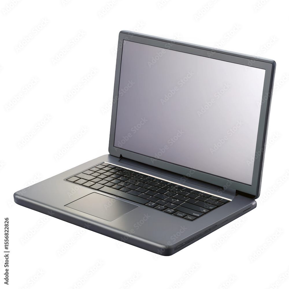 Poster 3d realistic laptop computer mockup isolated on transparent background