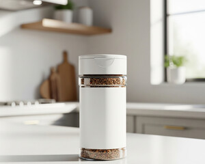 Blank Spice Packaging Mockup In Clean Kitchen
