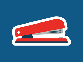 Modern Flat Design Stapler Illustration With Outline for Office Supply Icon