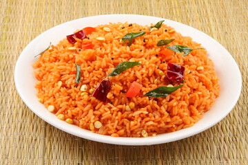 Delicious tomato rice - South Indian cuisine.