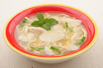 Tasty and healthy organic mushroom soup.