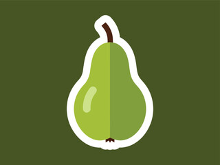 Flat Style Isolated Pear Fresh Fruit Illustration Graphic Element