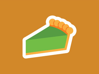 Minimalist Style Slice of Key Lime Pie Dessert Food Icon Graphic