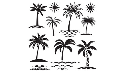 Naklejka premium A tropical beach and surf themed vector