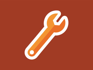 Simple Flat Style Wrench Mechanic Tool Isolated Design Illustration Element