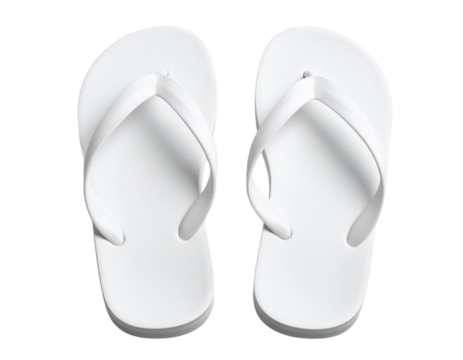 Unbranded White Flip-Flops for Print or Product Display