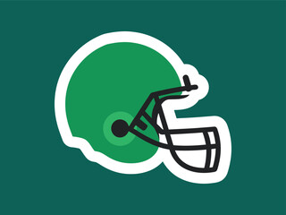 Modern Graphic American Football Helmet with Face Mask and Green Color