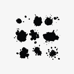 lack ink brush strokes and splats