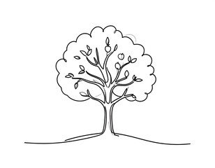 Single-line drawing of a tree (1)