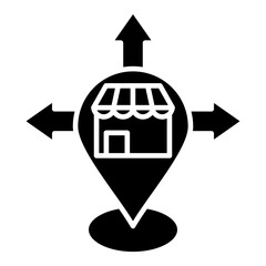 Market Expansion Glyph Icon
