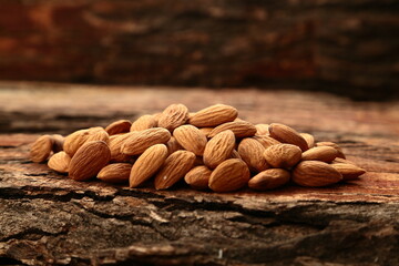 Organic almond nuts - healthy eating style backgrounds.