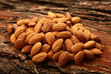 Healthy eating habits- vegan diet snack food- roasted organic almonds.