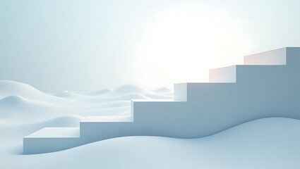 White Steps Abstract Terrain
