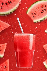 Watermelon smoothie with summer drink. (8)