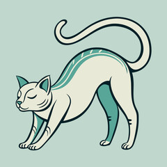 vector illustration of cartoon cat