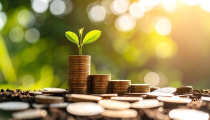 Coins growing a plant
