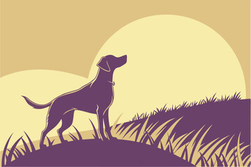 Man’s Best Friend – Dog Silhouette Illustration
