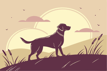 Man’s Best Friend – Dog Silhouette Illustration
