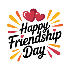 Happy Friendship Day Celebration with Colorful Hearts