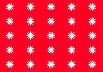 A vibrant seamless pattern featuring evenly spaced white polka dots on a bold red and white background. This eye-catching design is perfect for use in textiles, wallpapers, digital backgrounds.