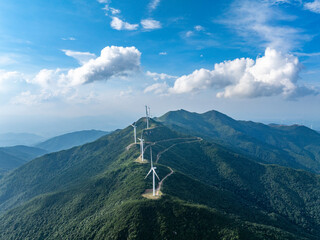 wind turbines in the mountains