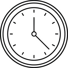 Symmetrical Round Clock Design in Minimal Line Art