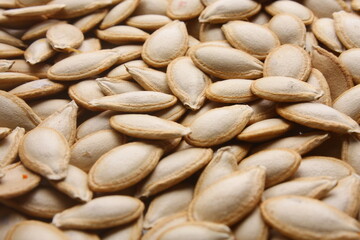 Organic pumpkin seeds - agriculture background.