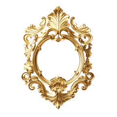 Golden Ornate Frame on Black Background