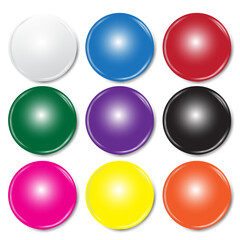 Realistic coloured badges