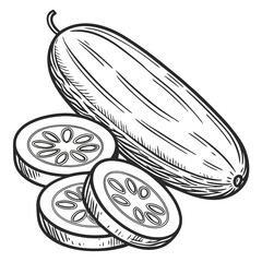 hand drawn illustration of a banana