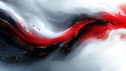 Abstract Red Black and White Swirling Paint Texture Background Image