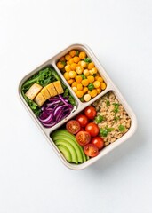 Vegan meal box with compartment
