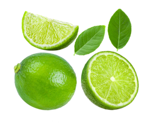 Fresh lime Isolated on transparent png (Image from camera)