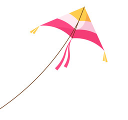 cute cartoon kite playing kids summer illustration clipart