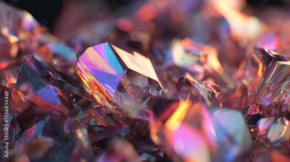 Poster a pile of colorful gems. the gems are all different shapes and sizes. they are all shiny and sparkly