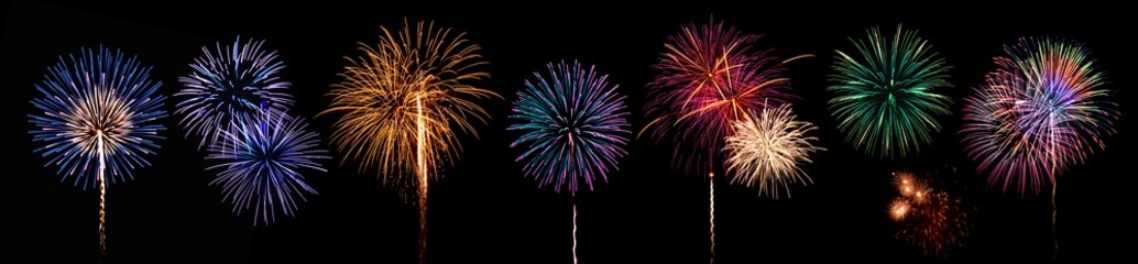 カラフルな打ち上げ花火のテクスチャー