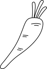cute radish outline coloring for kid activity