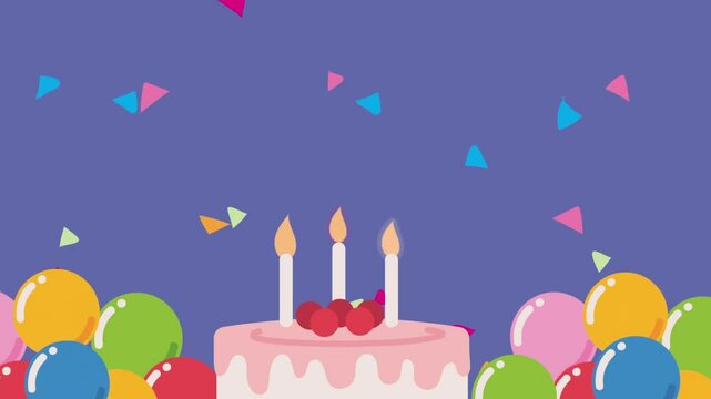 birthday cake, candles on a birthday cake birthday cake with candles, happy birthday card with cake, burning candles, birthday celebration, party invitation, or festive content, footage, 4k footage