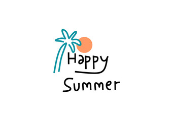 abstract illustrations, each depicting a unique aspect of summer and tropical themes.