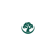 Classic Tree of Life Silhouette Logo with white background. 