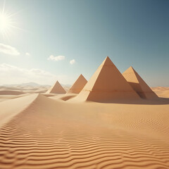 Desert with pyramids