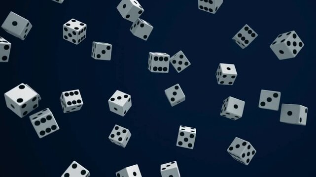 dice, Craps dice rolled, dice rolling, dice floating in the air, Floating dice animation, gaming, gambling, black background, footage, 4k footage, slow motion, animation, 4k, short video