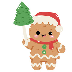 Cute Cookie gingerbread cartoon illustration cute Christmas cookie