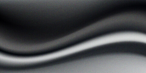 Black dark gray silver white wave abstract background for design. Light wave, wavy line. Ombre gradient. Noise rough grungy grain brushed metal metallic effect.eps10